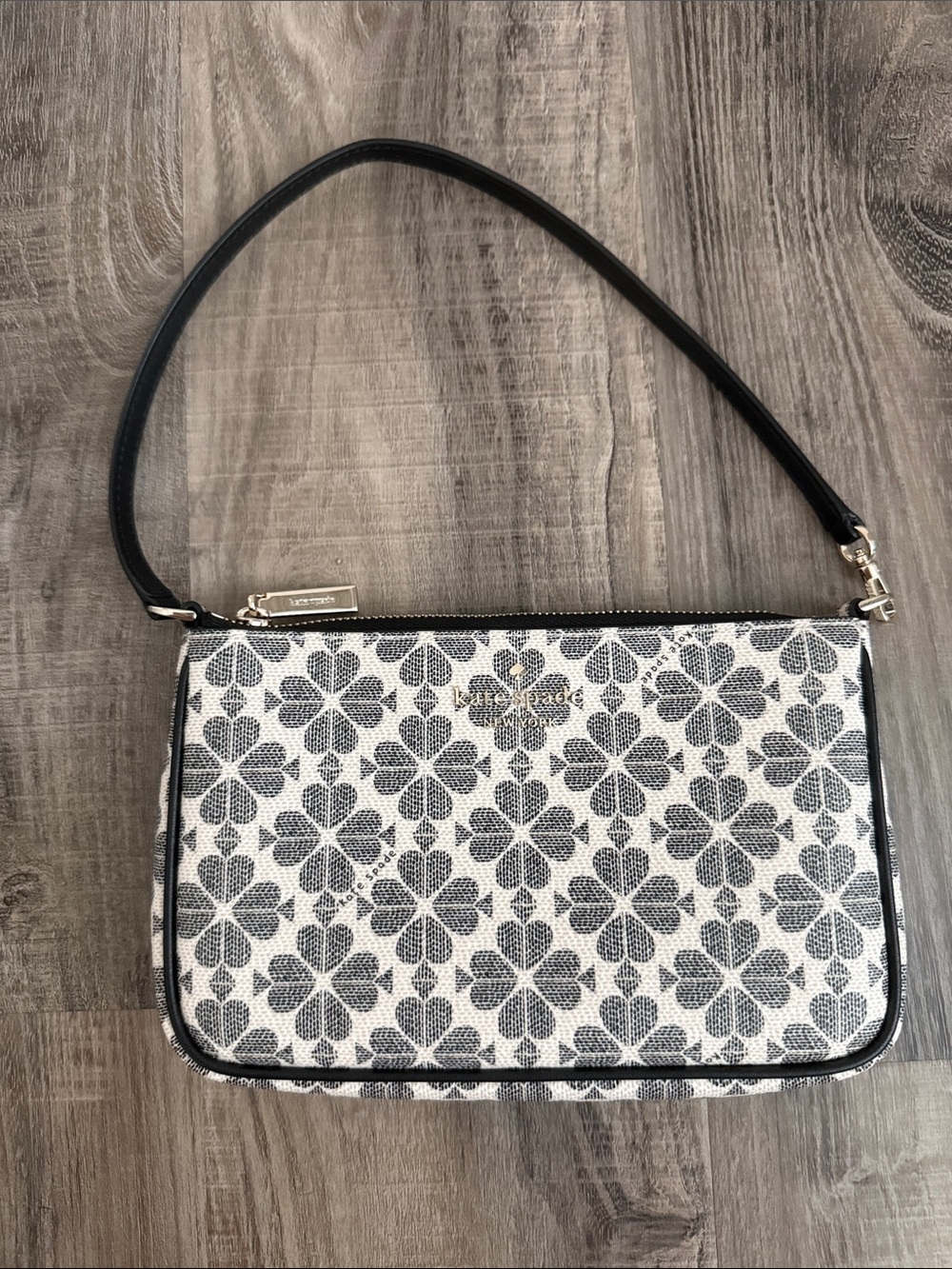 kate spade Black & White Floral Patterned Shoulder Bag